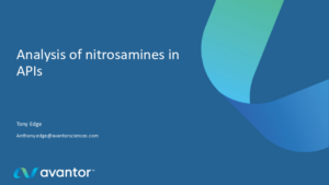 Analysis of Nitrosamines in APIs