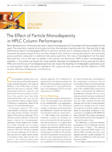 The Effect of Particle Monodispersity in HPLC Column Performance