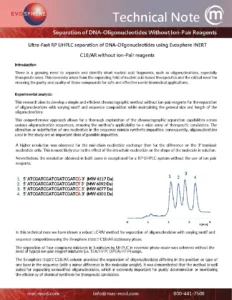 Ultra-Fast RP UHPLC Separation of DNA-Oligonucleotides Without Ion-Pair Reagents