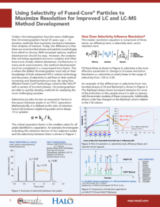 Using Selectivity of Fused-Core Particles to Maximize Resolution for Improved LC and LC-MS Method Development