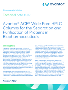 Wide Pore HPLC Columns for the Separation and Purification of Proteins in Biopharmaceuticals